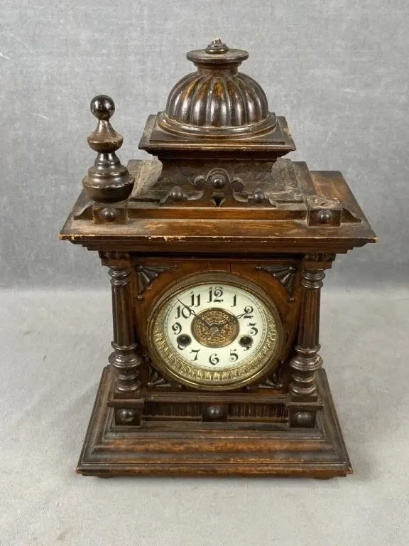 Victorian Walnut Mantle Clock