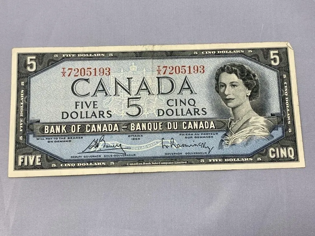Bank of Canada 1954 Five Dollar Bill