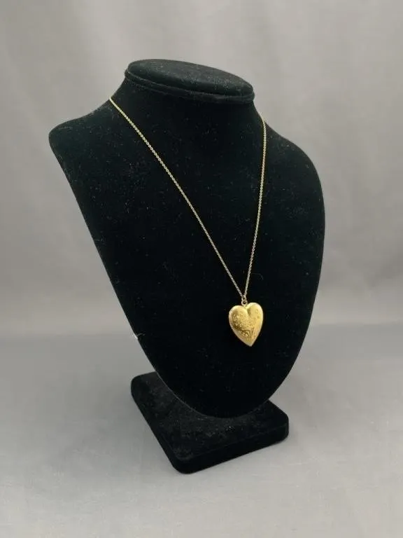 GF Chased Heart Shaped Locket