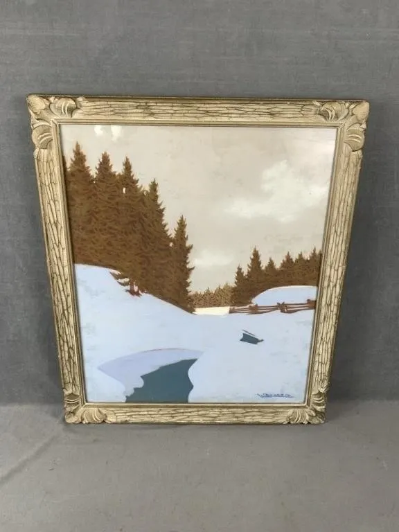1943 Banff Park Pastel Landscape by H.Tygesen