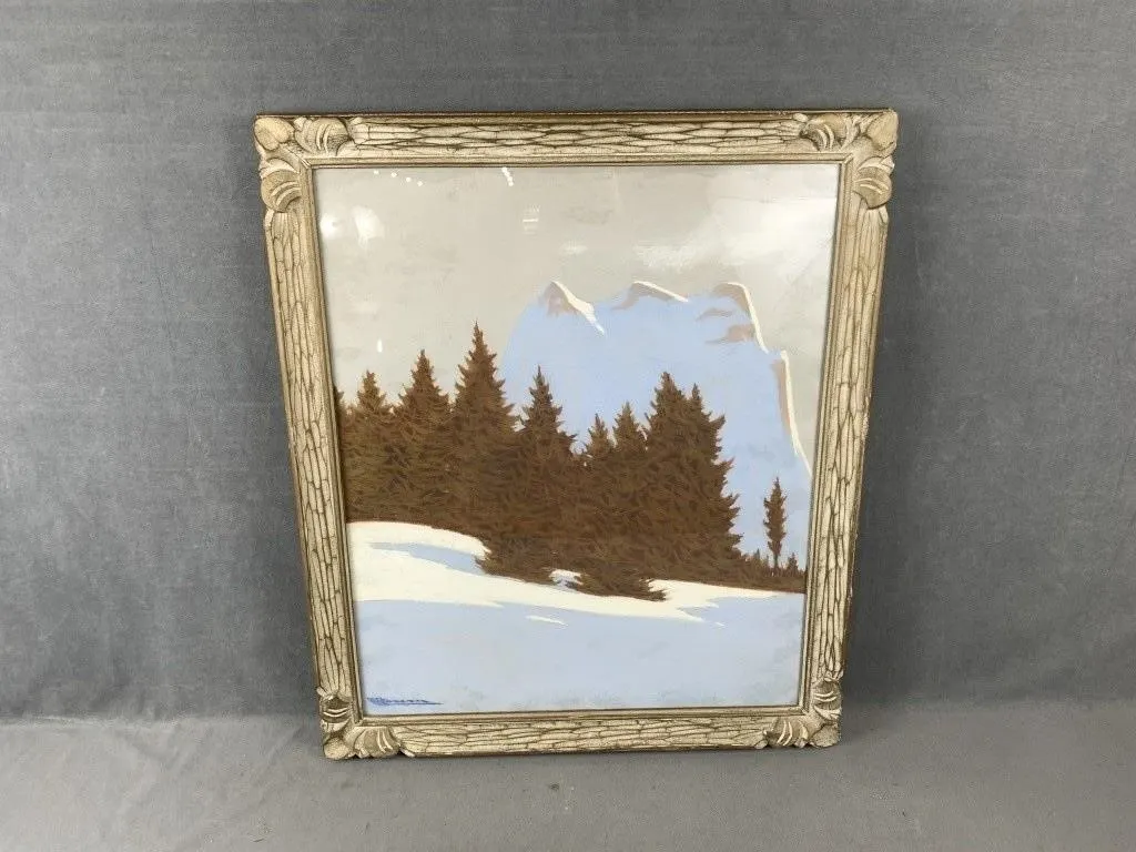 Banff Three Sister Mountains Pastel by H.Tygesen