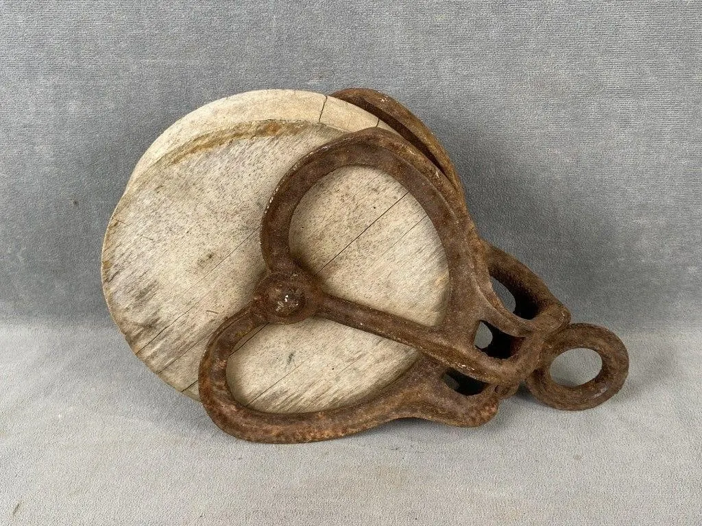 Antique Wooden Pulley