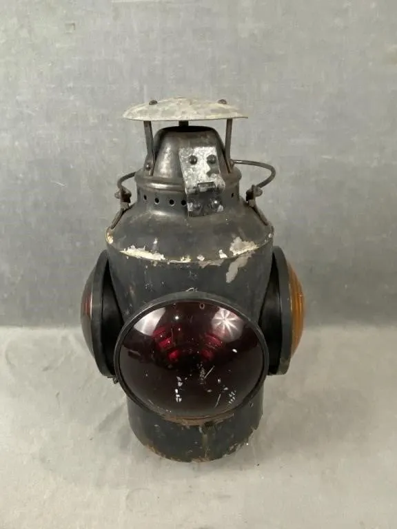 Antique Railroad Caboose Lamp H.L.P.