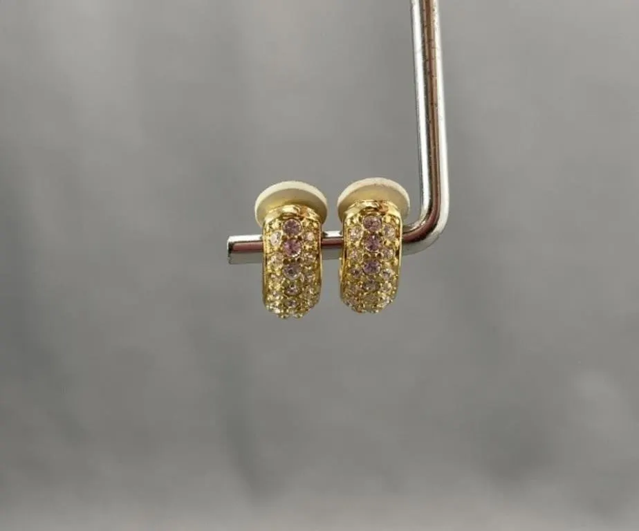 Swarovski Half Hoop Crystal Earrings