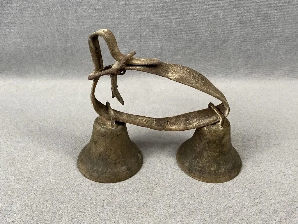 2 Antique Brass Bells
