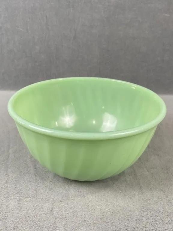 Jadeite Fire King 9" Swirl Bowl