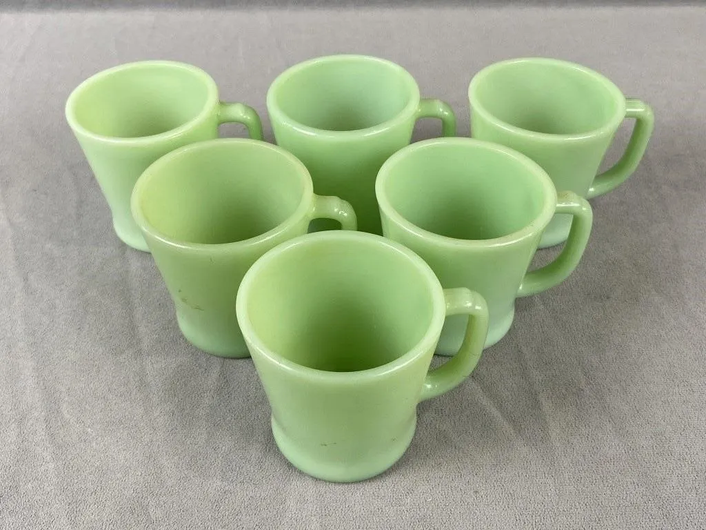 Set of 6 Jadeite Fire King Mugs