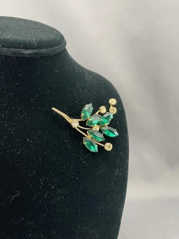 Vintage Mid Century Gemstone Brooch