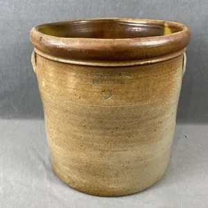 Signed 19th C Salt Glazed #6 Brantford Crock