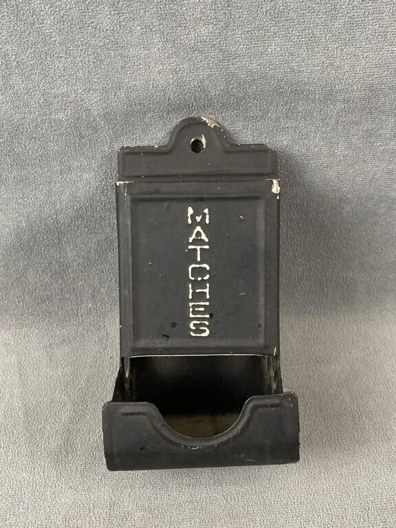 Antique Tin Wall Mount Match Holder