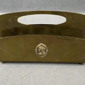 Vintage Brass Letter Holder w Woman in Relief