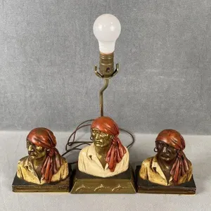 C1930 Cast Buccaneer Bookends + Lamp