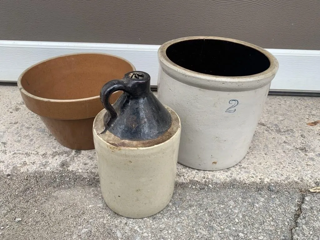 Grouping of 3 Antique Crocks