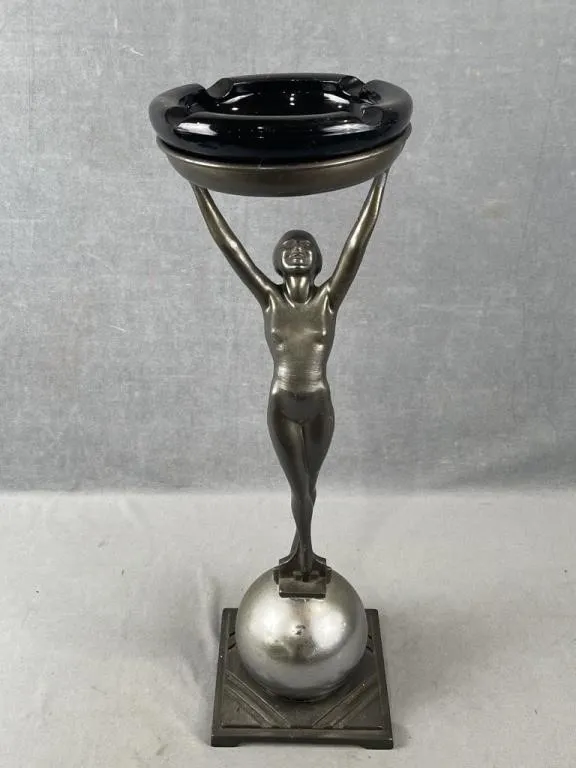 Frankart Inc. Deco Nude Bronze Finish Ashtray