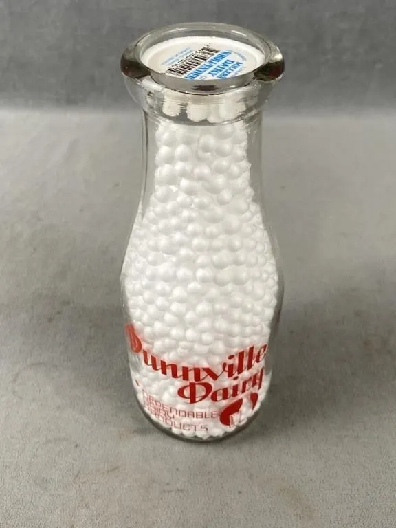 Dunnville Dairy Silk Screen Quart Milk Bottle