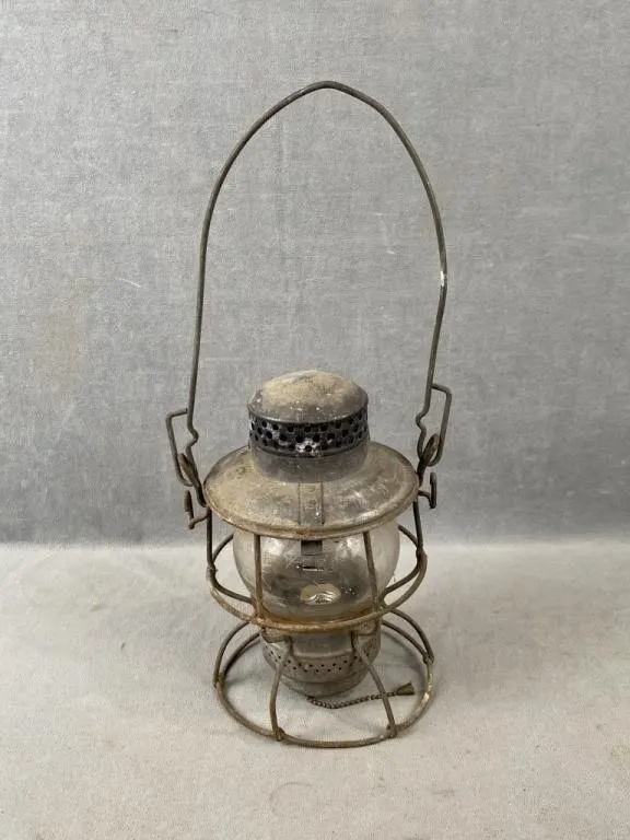 Antique Electrified CNR Railroad Lantern