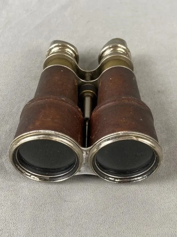 Pair of Early Leather Bound Binoculars