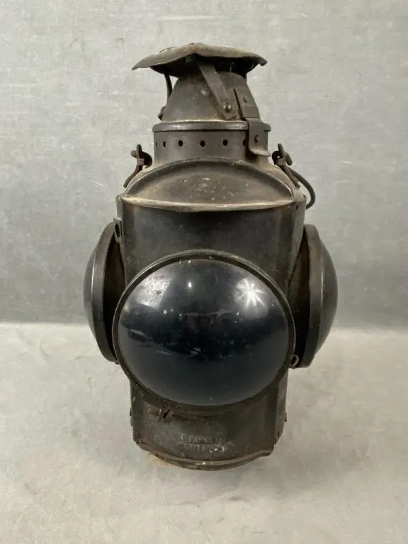 Antique Railroad Caboose Lamp H.L.P.