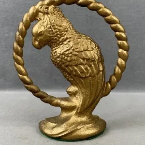 C1900 Cast Iron Original Paint Parrot Door Stop