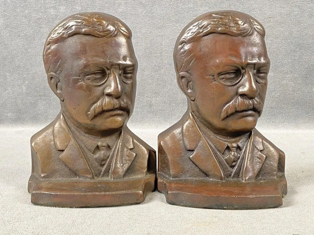 C1930 Bronze Teddy Roosevelt Bookends