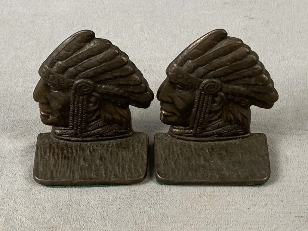 Vintage Cast Native American Bookends