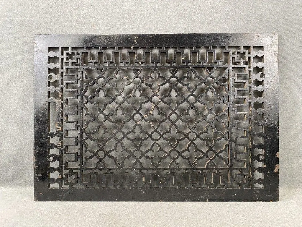 Large Antique Cast Iron Metal Floor Grate