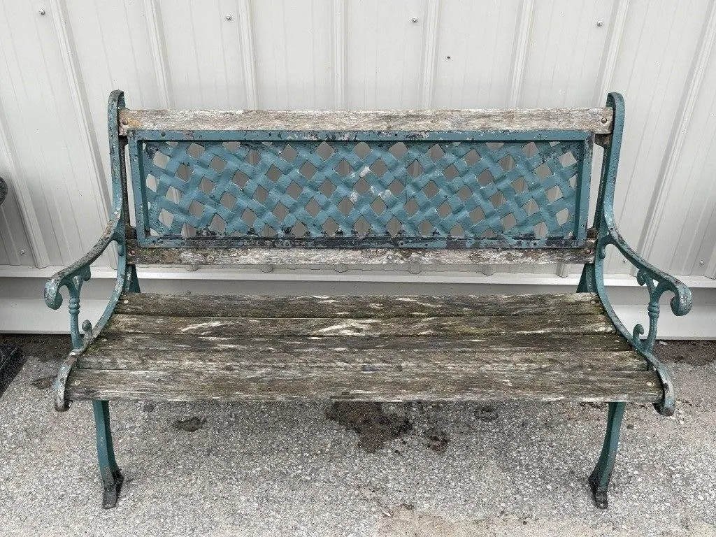 Vintage Cast Iron Garden Bench