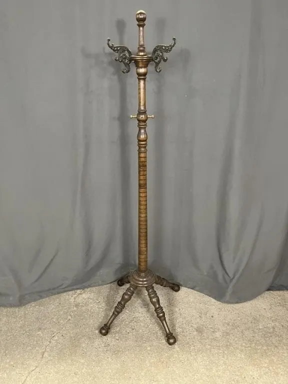 C1880 Walnut Standing Coat Rack