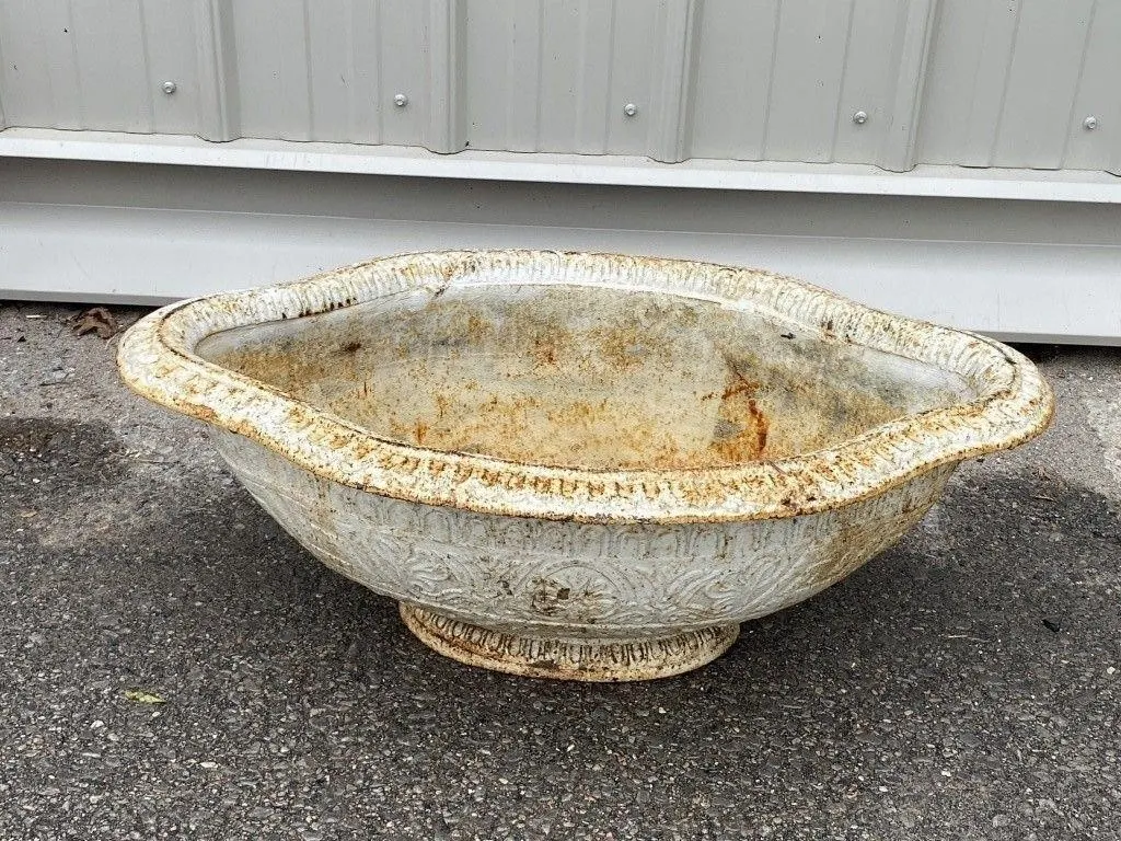 Cast Iron Ornate Oval Footed Garden Planter