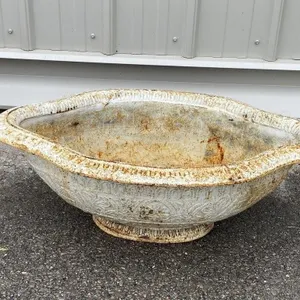 Cast Iron Ornate Oval Footed Garden Planter