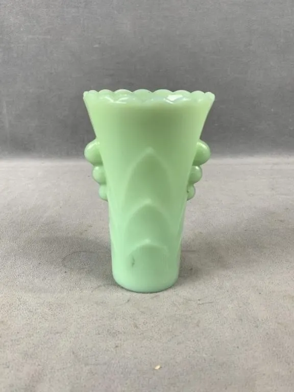 Jadeite Fire King Art Deco Bud Vase