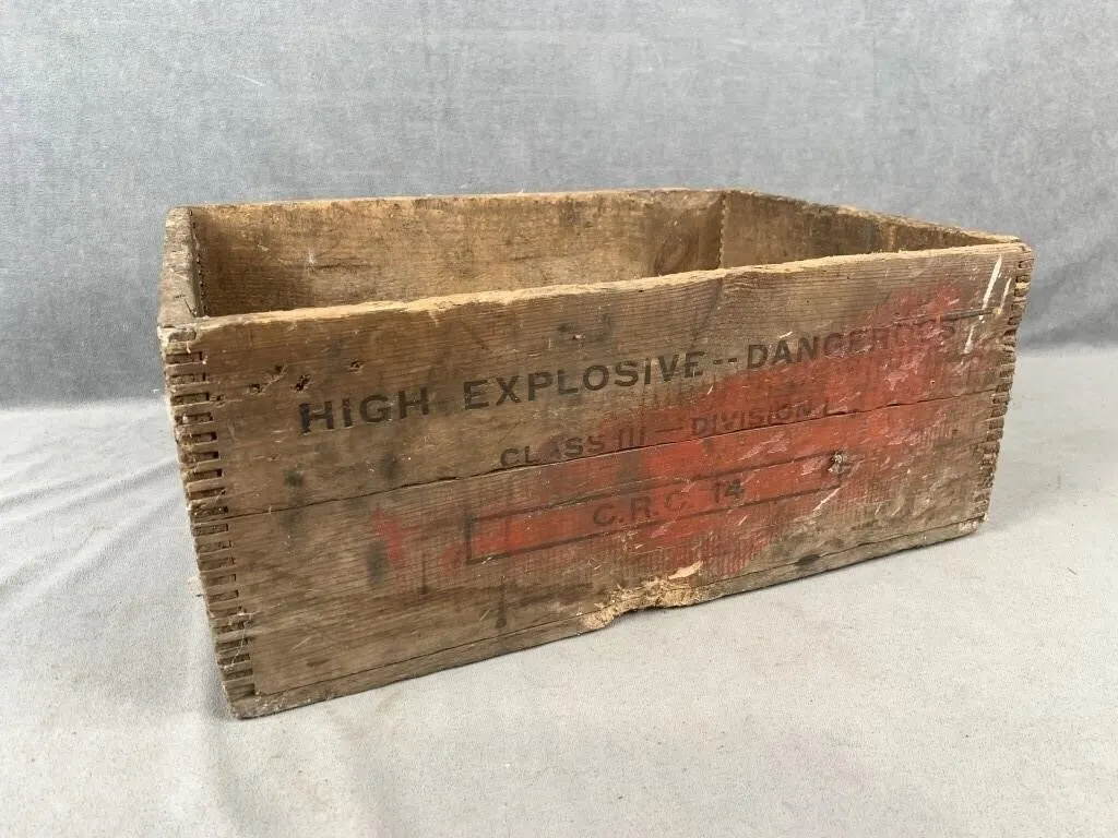Antique CIL "High Explosive Danger" Wooden Crate