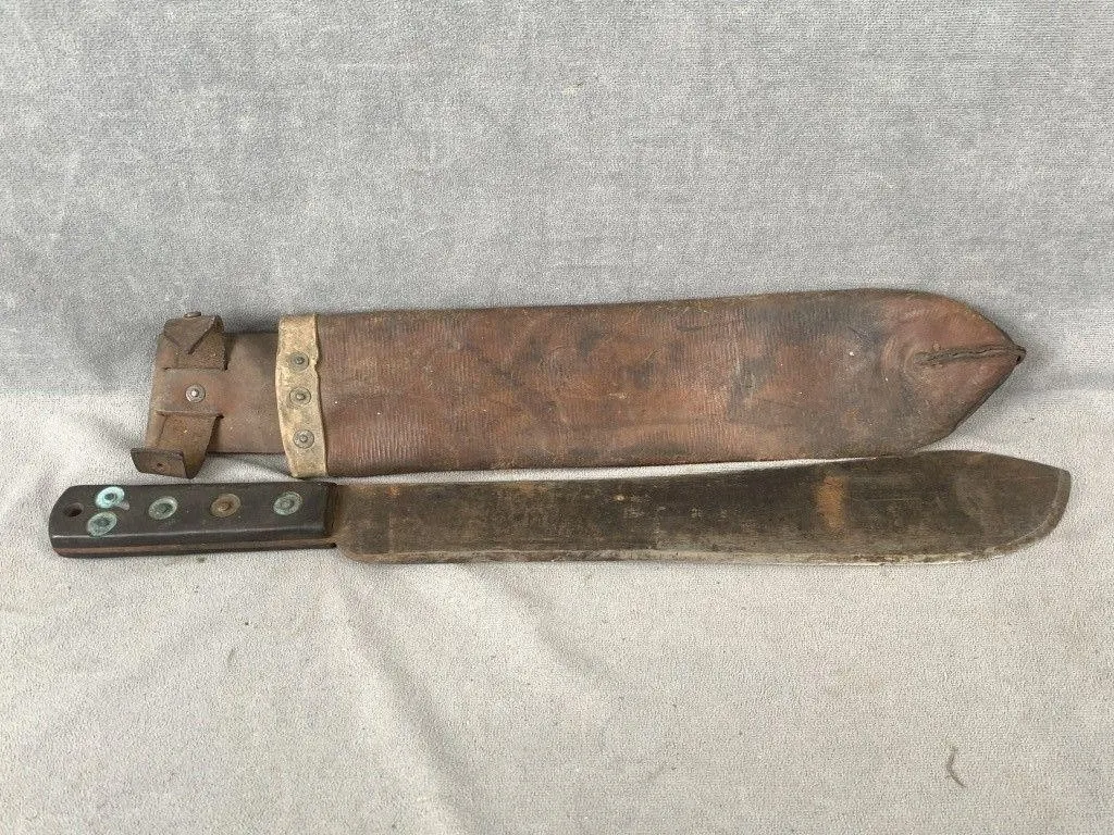 WWII Era Machete w Original Scabbard