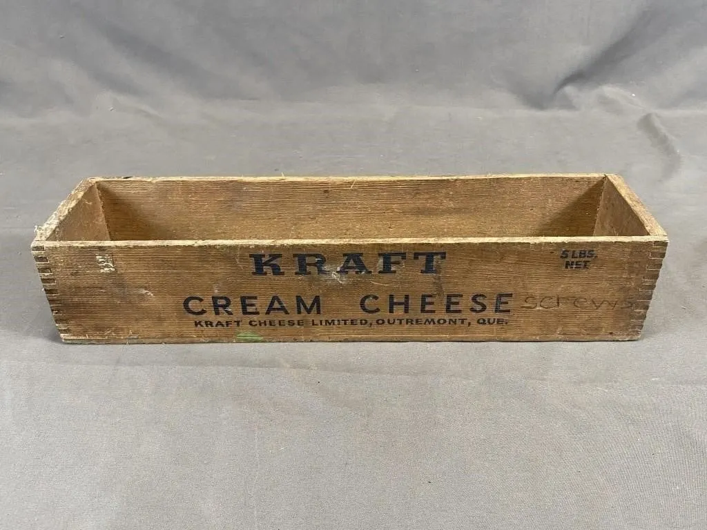 Antique Kraft Cream Cheese Wood Advertising Crate