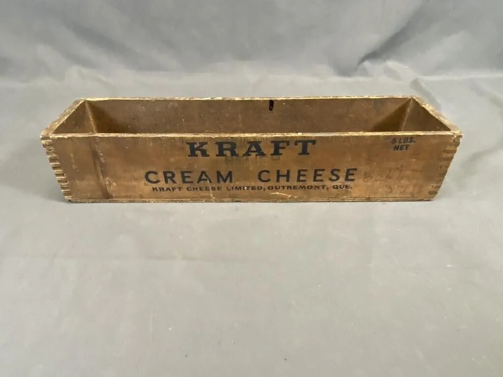 Antique Kraft Cream Cheese Wood Advertising Crate
