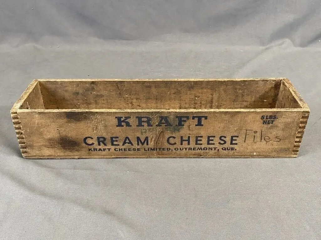 Antique Kraft Cream Cheese Wood Advertising Crate