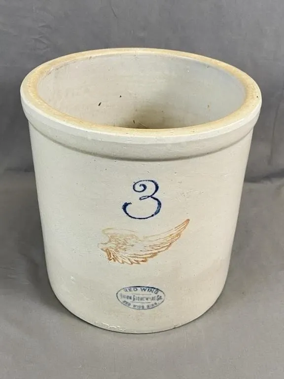 C1920 Redwing Potter 3 Gallon Crock