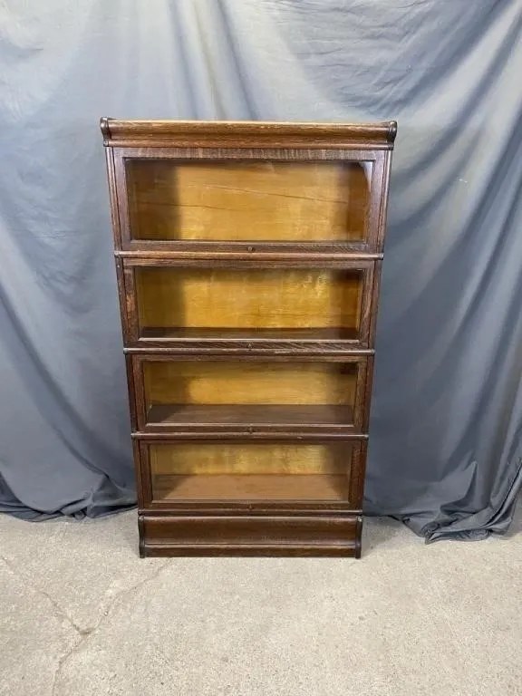 C1900 4 Sec Orig Finish Barristers Oak Bookcase