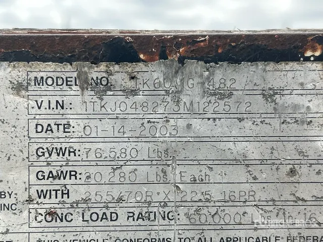 2003 Trail King TK60MG-482 Lowboy Trailer