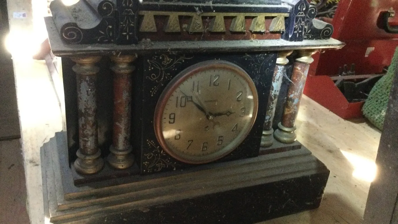 (2) Clocks and (1) Metal Sign