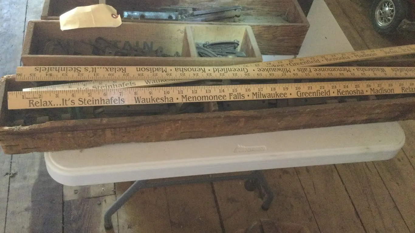 (3) Wooden Yard Sticks