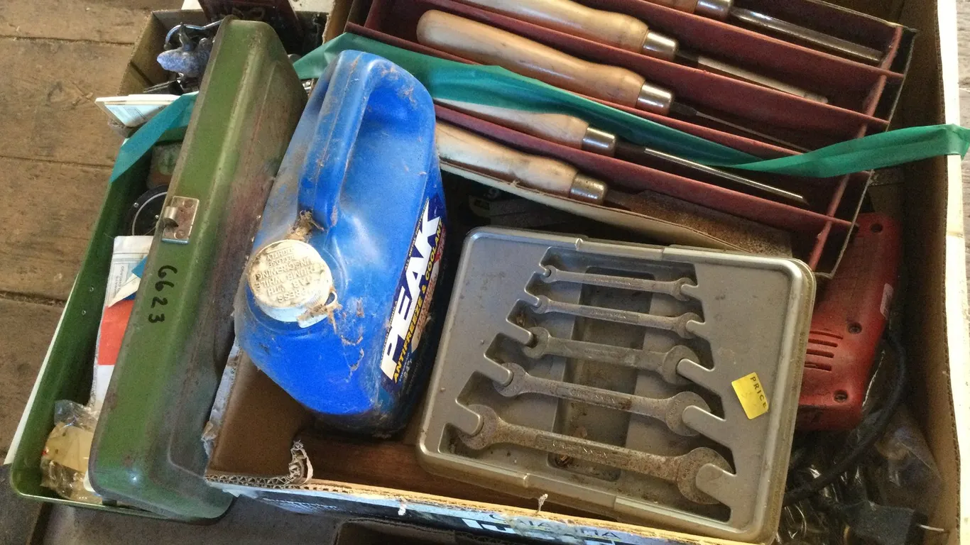 Metal Fishing Tool Box with Fishing Items