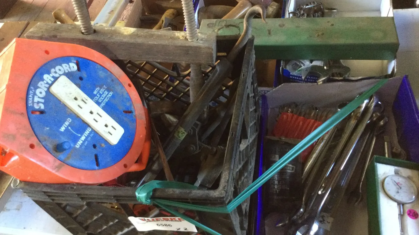 Plastic Crate With Extension Cords