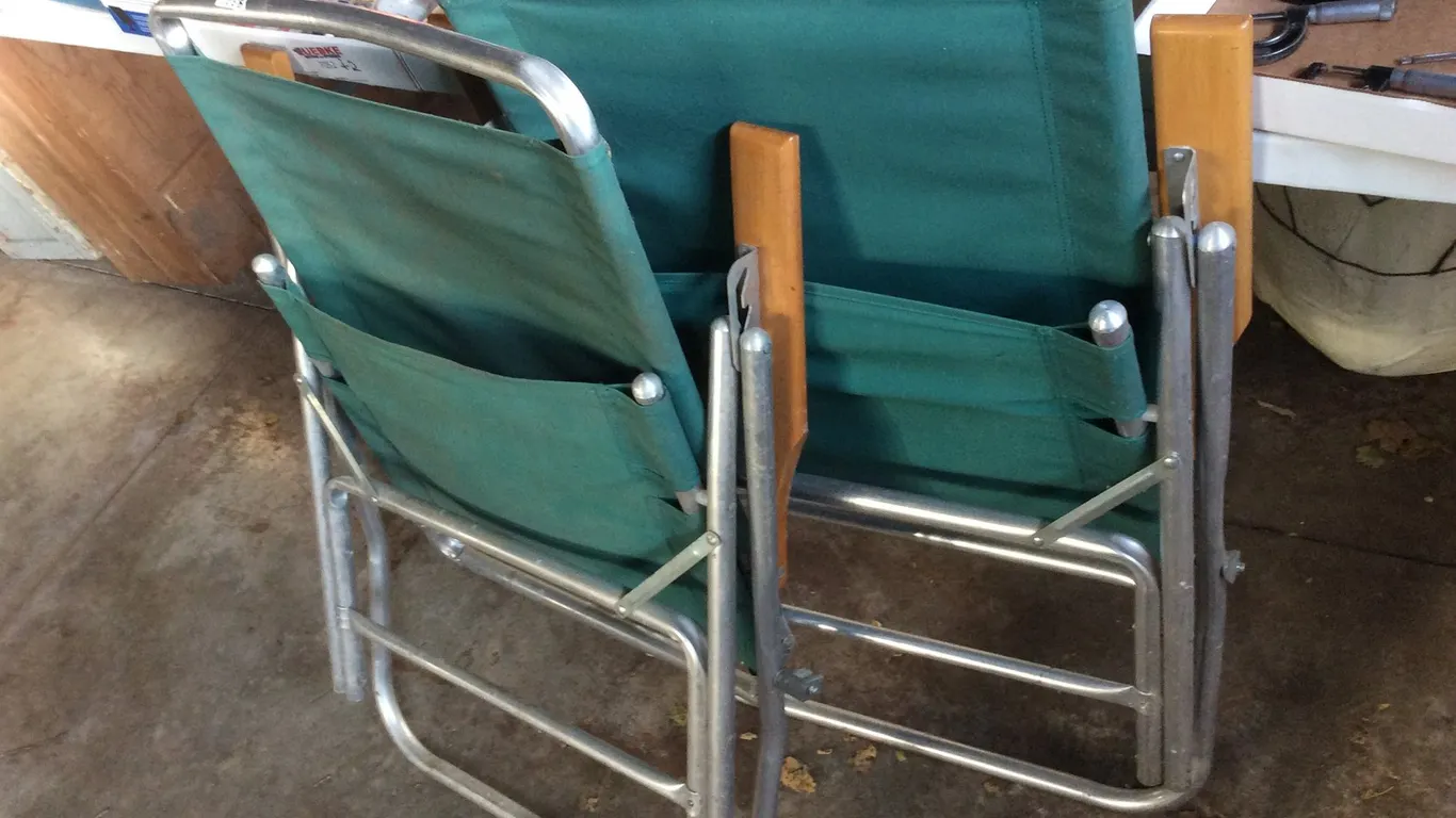 Aluminum and Cloth Folding Chairs