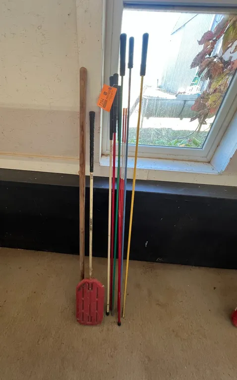 (10) Rattle Paddle, Fiberglass and Wooded Cattle Canes