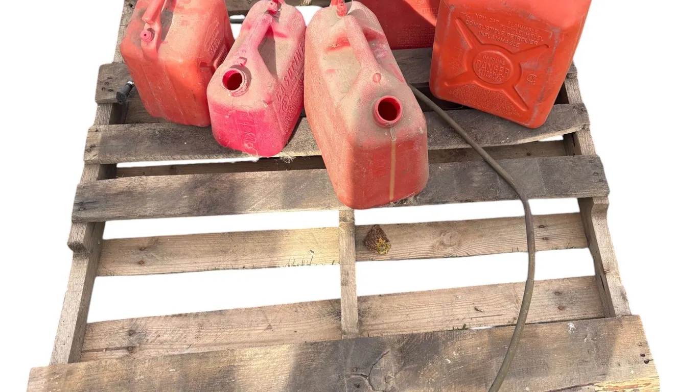 Pallet of Jerry gas cans