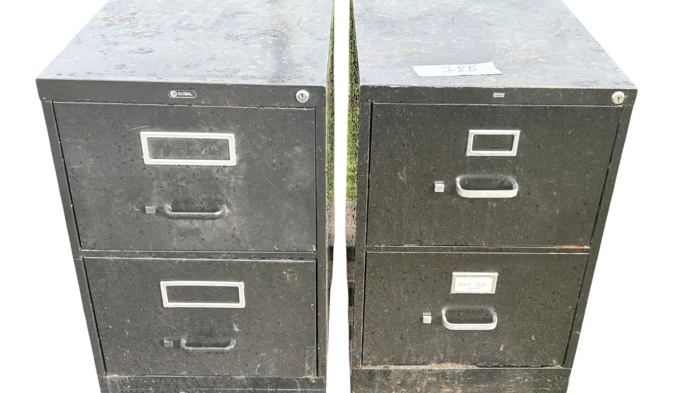 2 Black file cabinets