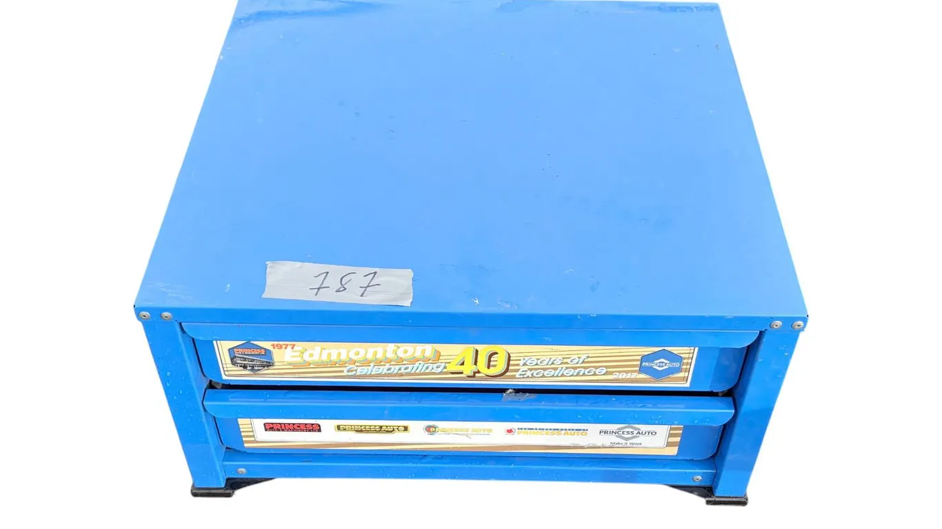 Princess Auto 2 drawer tool box (new shape) color blue