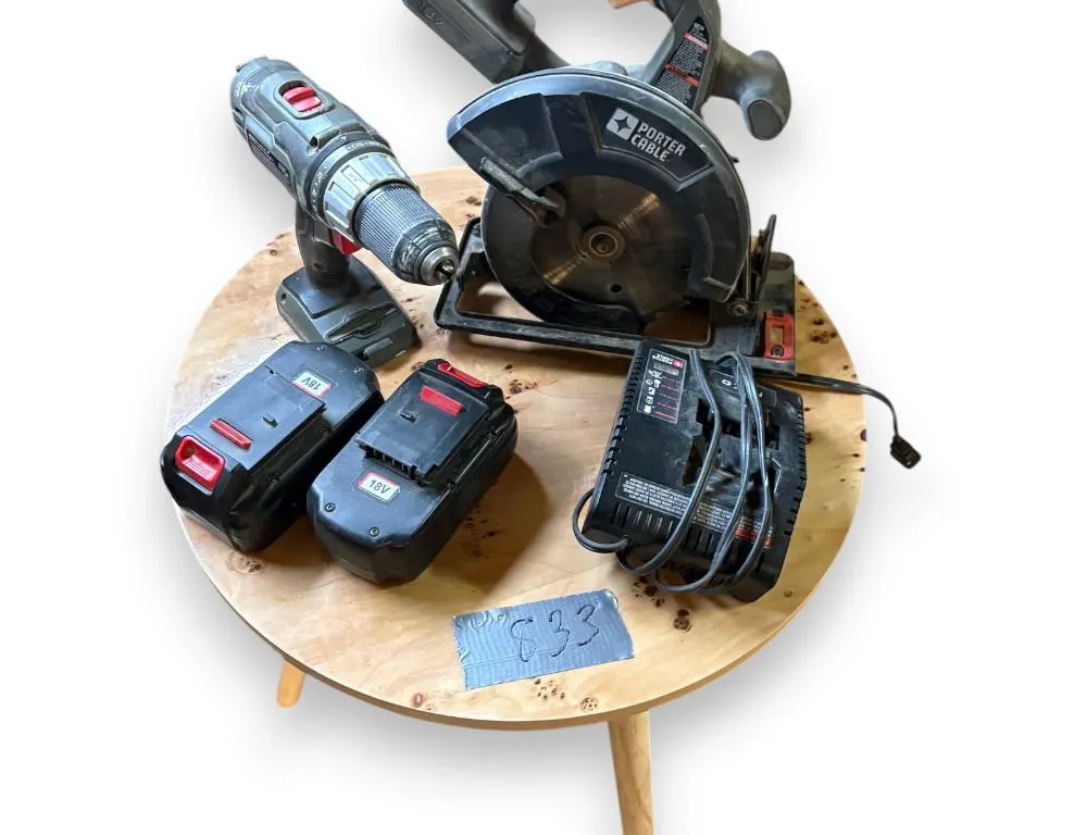 Porter Cable Saw, Drill, 2 Batteries and Charger