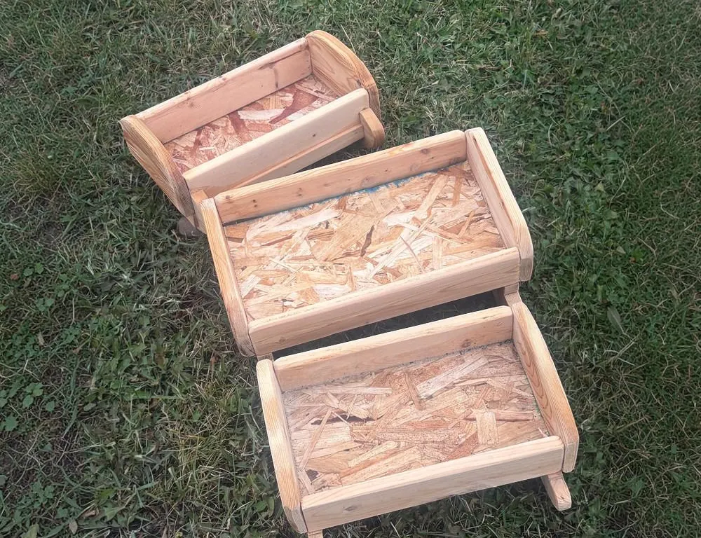 Three Wood Flower boxes